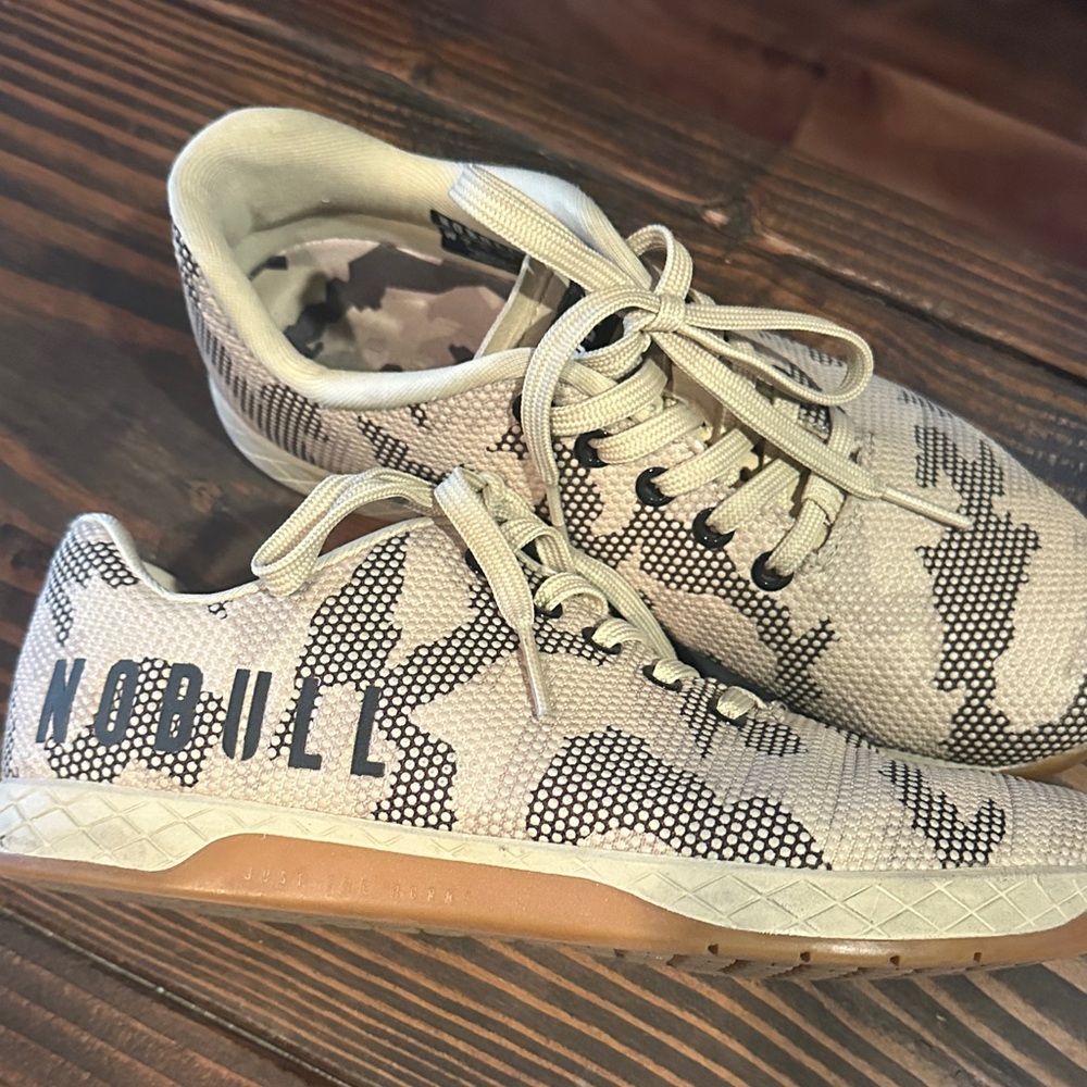 NOBULL Beige and Black Patterned Trainers